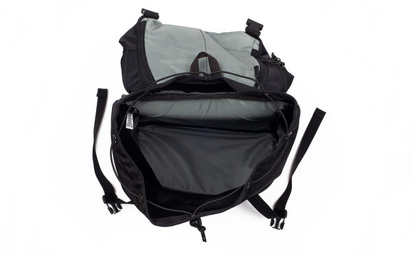 A shot from above of the Shadow's Guide 33's Cloud (light grey) 210 Ballistic interior.
